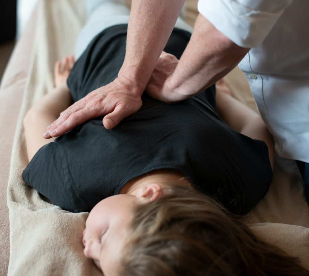 Chiropractic care adjustment at Newton Chiropractic